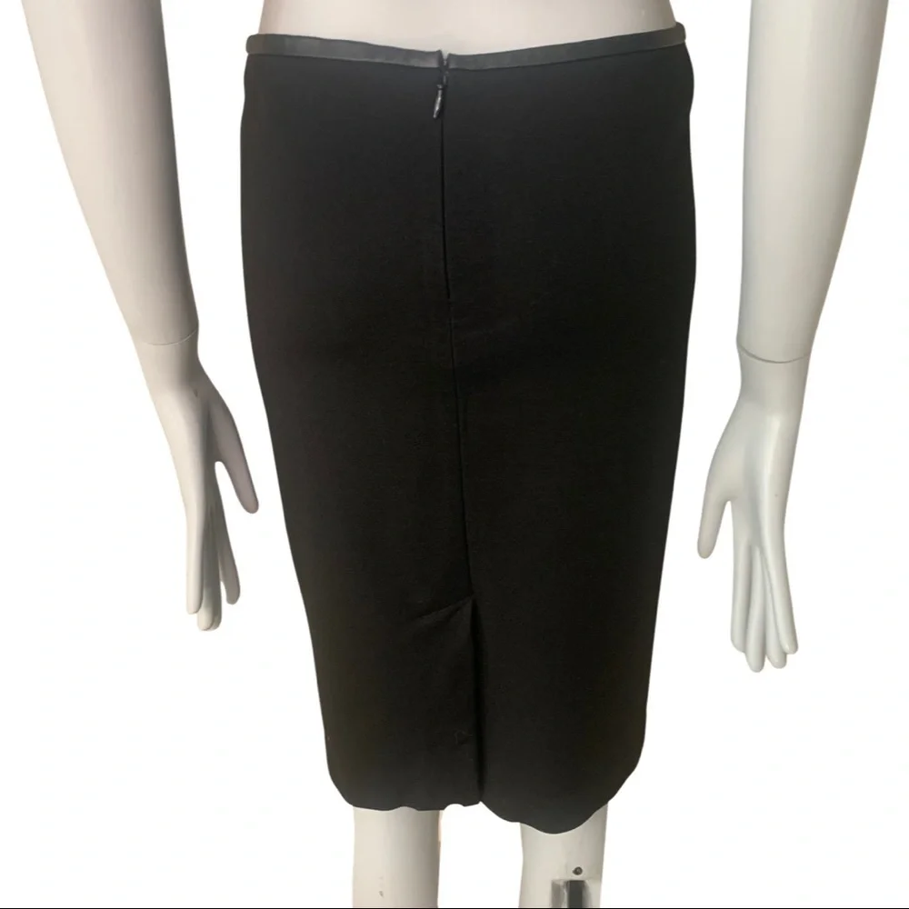VINCE Black Ponte Knit Pencil Skirt Stretch Size 0
